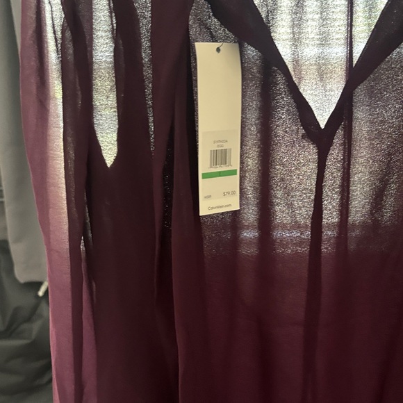 Calvin Klein Elegant Dark Purple Blouse - Picture 6 of 14